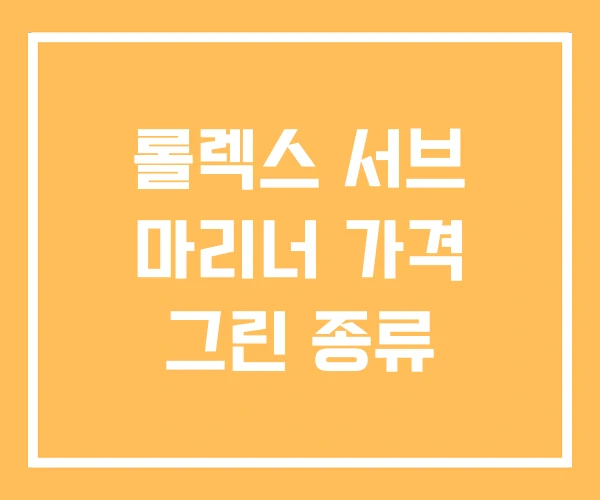 롤렉스 서브 마리너 가격 그린 종류 롤렉스 서브 마리너 가격 그린 종류