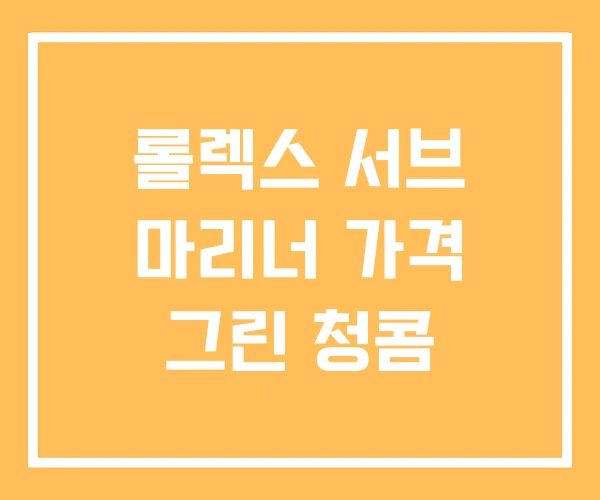 롤렉스 서브 마리너 가격 그린 청콤 롤렉스 서브 마리너 가격 그린 청콤