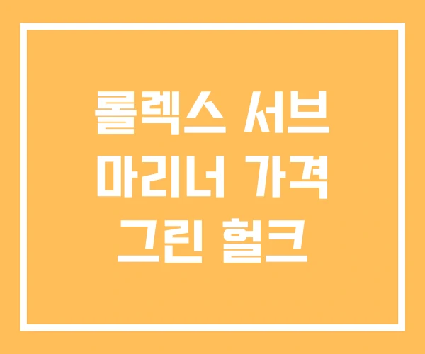 롤렉스 서브 마리너 가격 그린 헐크 롤렉스 서브 마리너 가격 그린 헐크