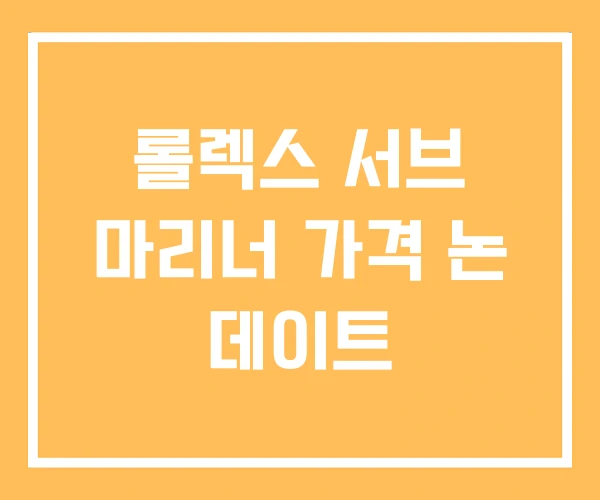 롤렉스 서브 마리너 가격 논 데이트 롤렉스 서브 마리너 가격 논 데이트