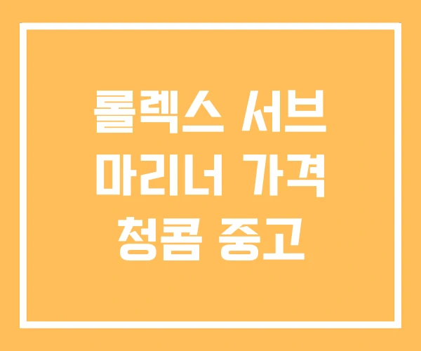 롤렉스 서브 마리너 가격 청콤 중고