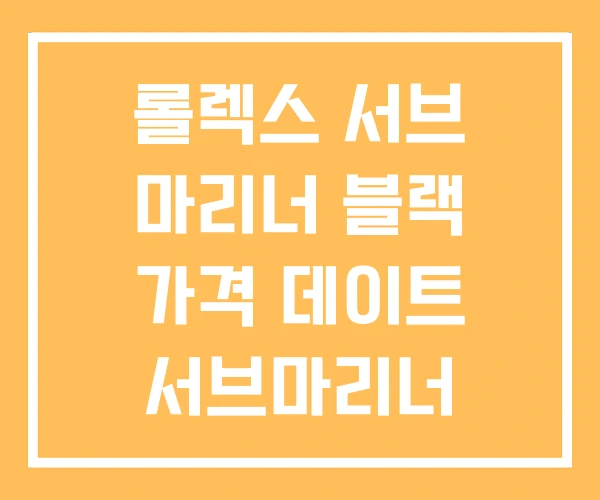 롤렉스 서브 마리너 블랙 가격 데이트 서브마리너 논데이트
