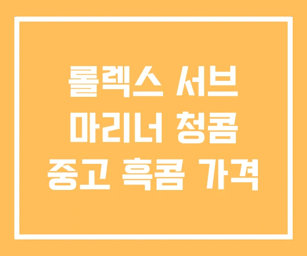롤렉스 서브 마리너 청콤 중고 흑콤 가격 롤렉스 서브 마리너 청콤 중고 흑콤 가격