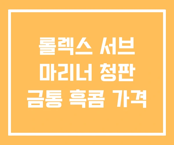 롤렉스 서브 마리너 청판 금통 흑콤 가격