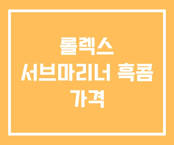 롤렉스 서브마리너 흑콤 가격 롤렉스 서브마리너 흑콤 가격