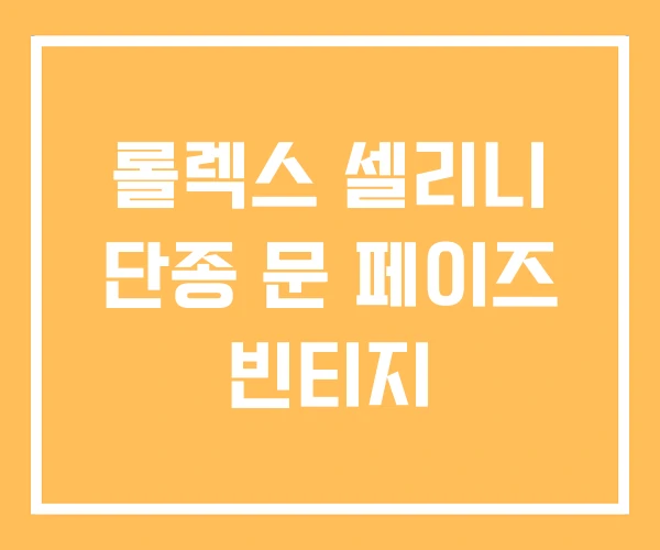 롤렉스 셀리니 단종 문 페이즈 빈티지 롤렉스 셀리니 단종 문 페이즈 빈티지