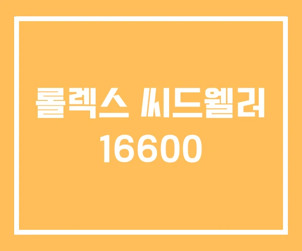 롤렉스 씨드웰러 16600