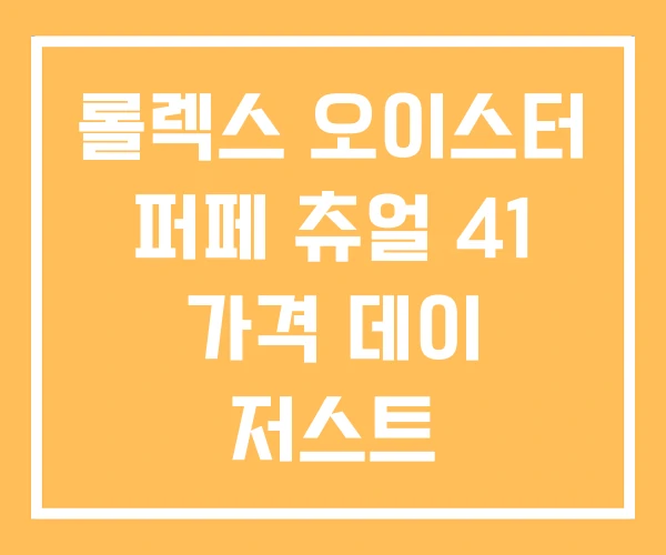 롤렉스 오이스터 퍼페 츄얼 41 가격 데이 저스트