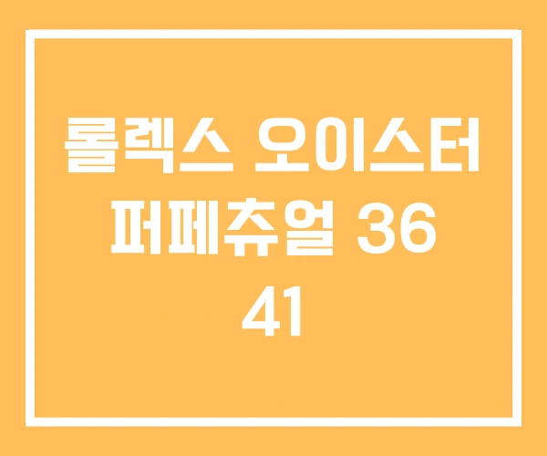 롤렉스 오이스터 퍼페츄얼 36 41 롤렉스 오이스터 퍼페츄얼 36 41