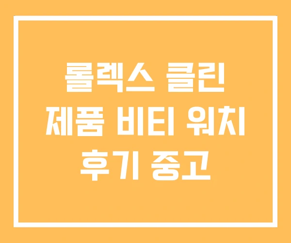 롤렉스 클린 제품 비티 워치 후기 중고 롤렉스 클린 제품 비티 워치 후기 중고