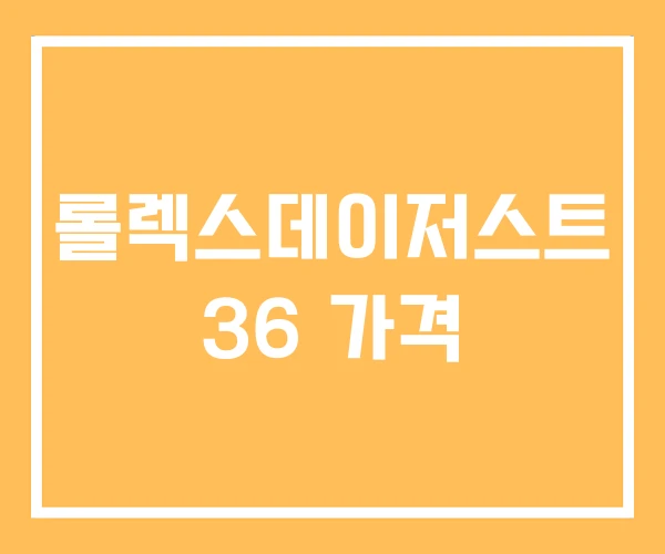 롤렉스데이저스트 36 가격