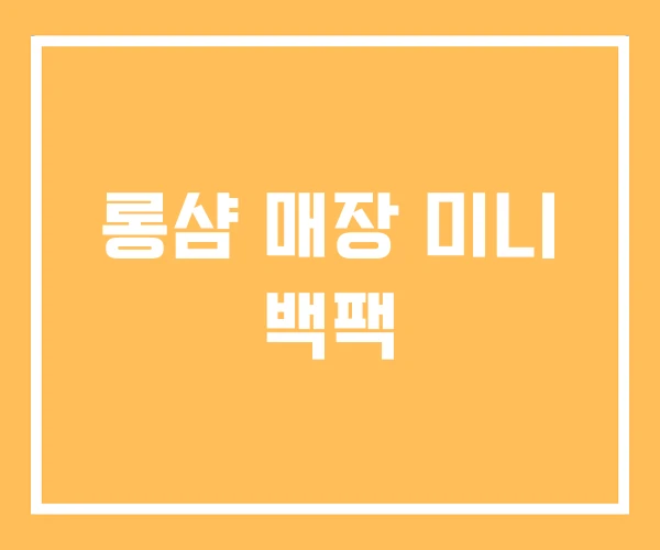 롱샴 매장 미니 백팩 롱샴 매장 미니 백팩