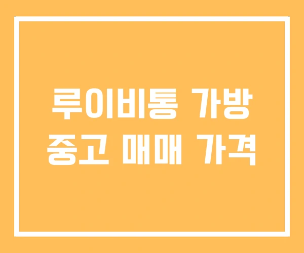 루이비통 가방 중고 매매 가격 루이비통 가방 중고 매매 가격