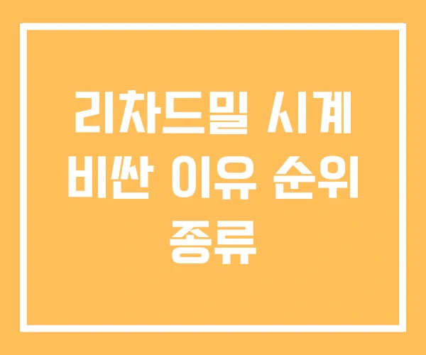 리차드밀 시계 비싼 이유 순위 종류 리차드밀 시계 비싼 이유 순위 종류