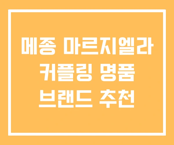 메종 마르지엘라 커플링 명품 브랜드 추천 메종 마르지엘라 커플링 명품 브랜드 추천