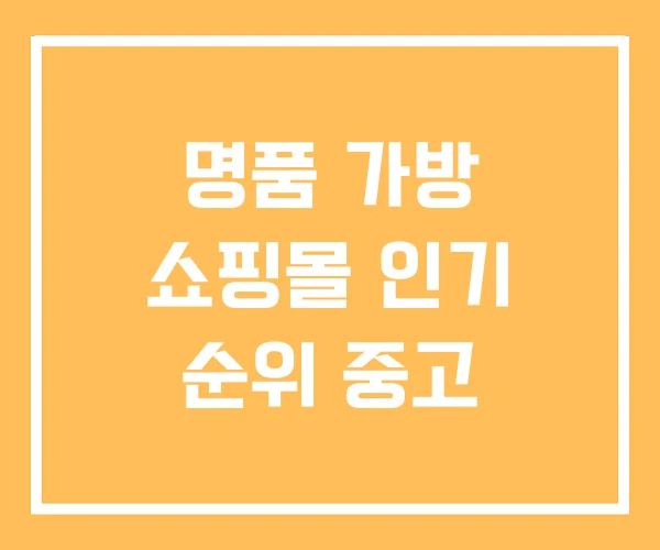 명품 가방 쇼핑몰 인기 순위 중고 명품 가방 쇼핑몰 인기 순위 중고