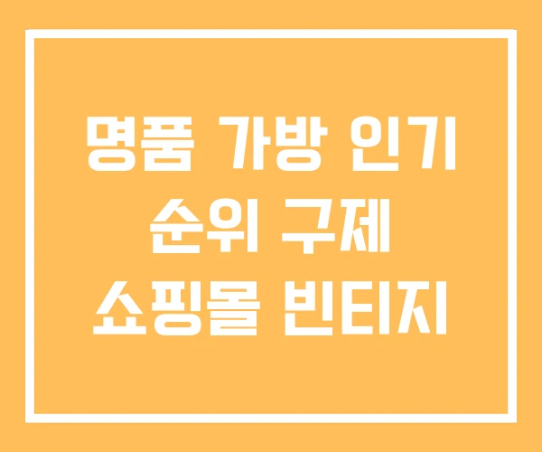 명품 가방 인기 순위 구제 쇼핑몰 빈티지 명품 가방 인기 순위 구제 쇼핑몰 빈티지