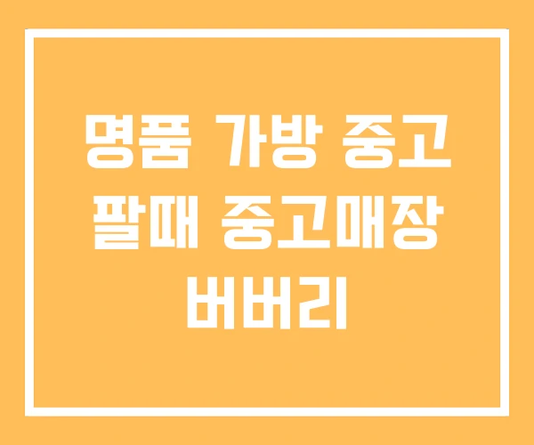 명품 가방 중고 팔때 중고매장 버버리 명품 가방 중고 팔때 중고매장 버버리