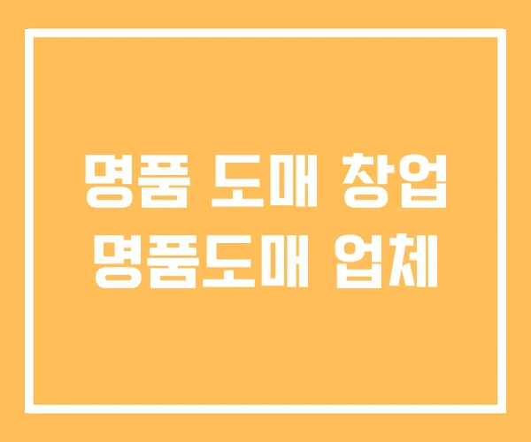 명품 도매 창업 명품도매 업체 명품 도매 창업 명품도매 업체