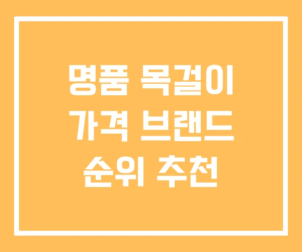 명품 목걸이 가격 브랜드 순위 추천 명품 목걸이 가격 브랜드 순위 추천