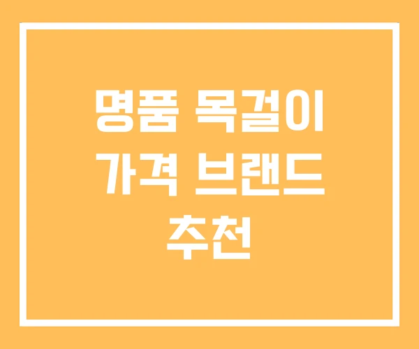 명품 목걸이 가격 브랜드 추천 명품 목걸이 가격 브랜드 추천
