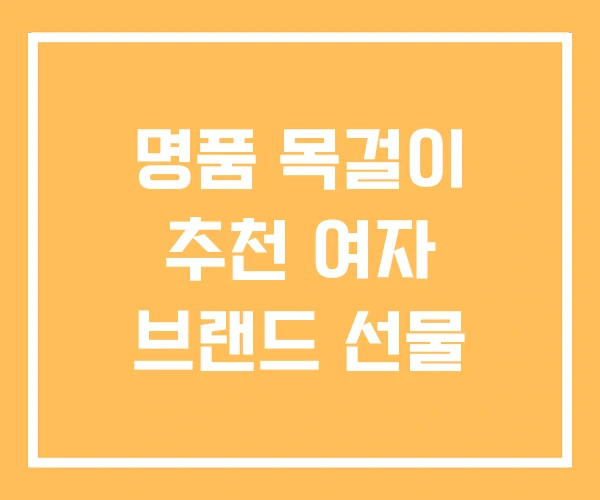 명품 목걸이 추천 여자 브랜드 선물 명품 목걸이 추천 여자 브랜드 선물