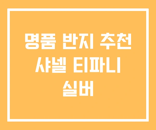 명품 반지 추천 샤넬 티파니 실버 명품 반지 추천 샤넬 티파니 실버