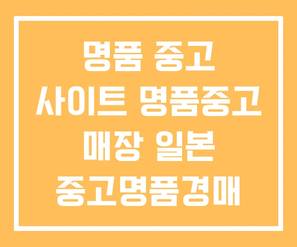 명품 중고 사이트 명품중고 매장 일본 중고명품경매