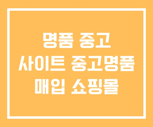명품 중고 사이트 중고명품 매입 쇼핑몰