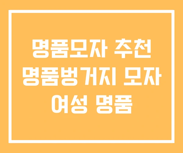 명품모자 추천 명품벙거지 모자 여성 명품