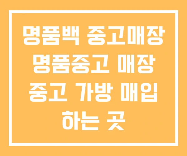 명품백 중고매장 명품중고 매장 중고 가방 매입 하는 곳