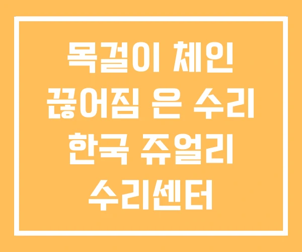 목걸이 체인 끊어짐 은 수리 한국 쥬얼리 수리센터 목걸이 체인 끊어짐 은 수리 한국 쥬얼리 수리센터