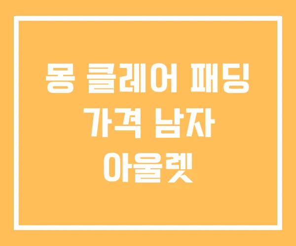 몽 클레어 패딩 가격 남자 아울렛