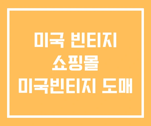 미국 빈티지 쇼핑몰 미국빈티지 도매