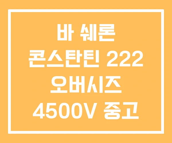 바 쉐론 콘스탄틴 222 오버시즈 4500V 중고