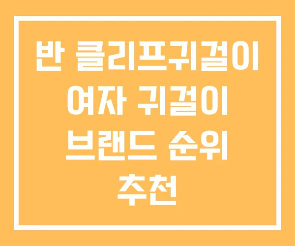 반 클리프귀걸이 여자 귀걸이 브랜드 순위 추천