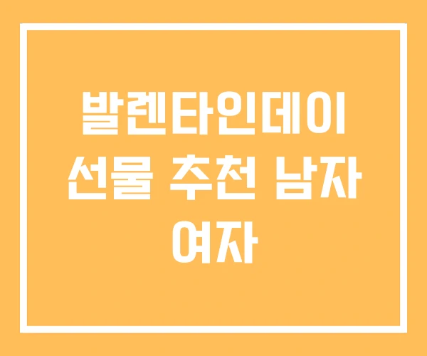 발렌타인데이 선물 추천 남자 여자 발렌타인데이 선물 추천 남자 여자