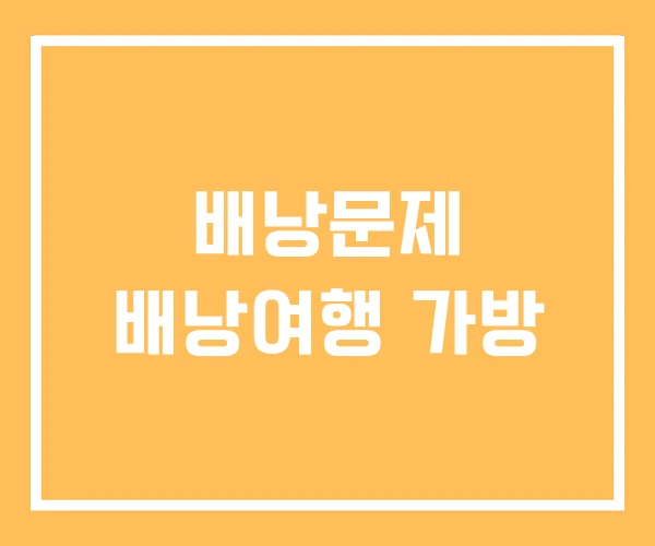 배낭문제 배낭여행 가방 배낭문제 배낭여행 가방