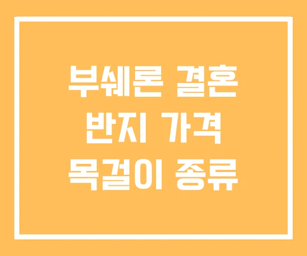 부쉐론 결혼 반지 가격 목걸이 종류 부쉐론 결혼 반지 가격 목걸이 종류