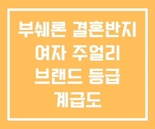 부쉐론 결혼반지 여자 주얼리 브랜드 등급 계급도 부쉐론 결혼반지 여자 주얼리 브랜드 등급 계급도