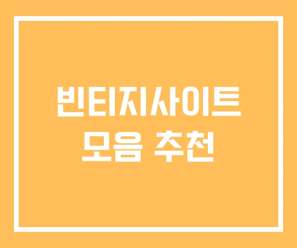 빈티지사이트 모음 추천 빈티지사이트 모음 추천