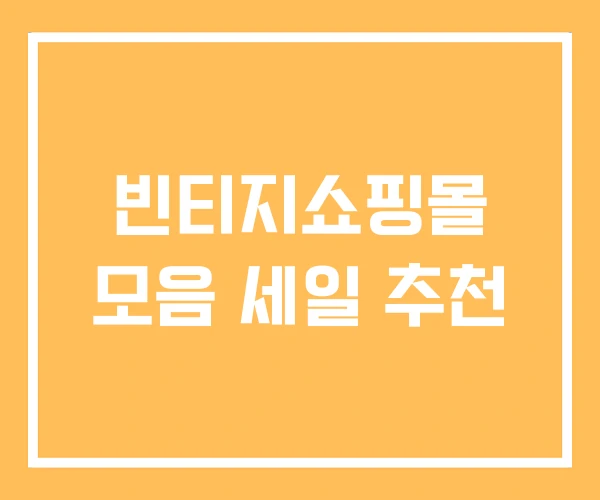 빈티지쇼핑몰 모음 세일 추천 빈티지쇼핑몰 모음 세일 추천