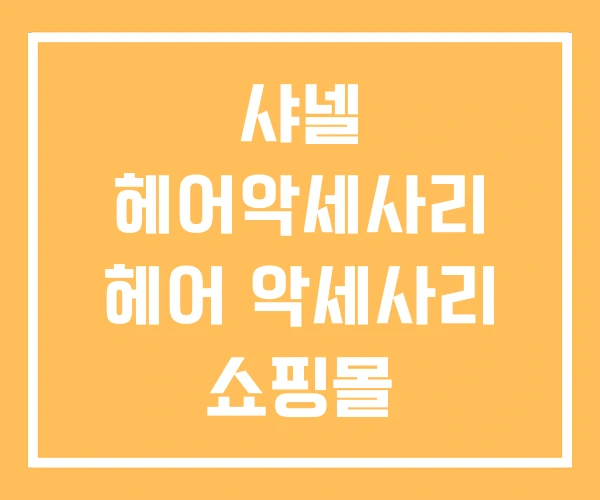 샤넬 헤어악세사리 헤어 악세사리 쇼핑몰