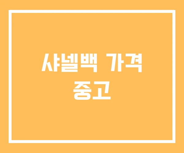샤넬백 가격 중고 샤넬백 가격 중고