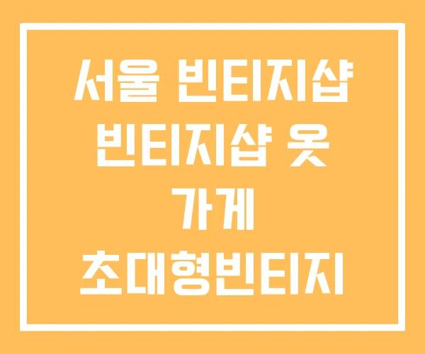 서울 빈티지샵 빈티지샵 옷 가게 초대형빈티지