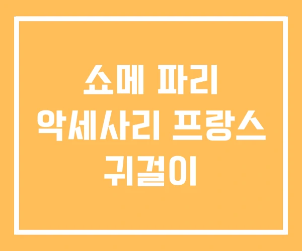 쇼메 파리 악세사리 프랑스 귀걸이