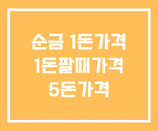 순금 1돈가격 1돈팔때가격 5돈가격