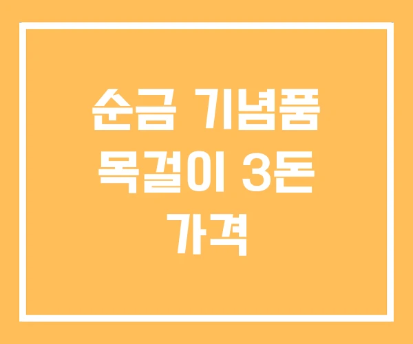 순금 기념품 목걸이 3돈 가격