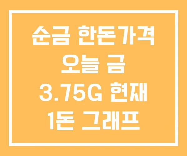 순금 한돈가격 오늘 금 3.75G 현재 1돈 그래프
