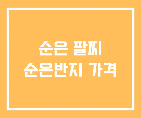 순은 팔찌 순은반지 가격